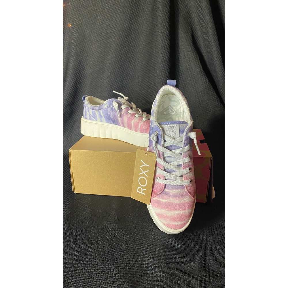 Roxy Sheilahh Tie Dye Sneakers Pink Purple Platform Low Top Shoes Size 7.5 NEW